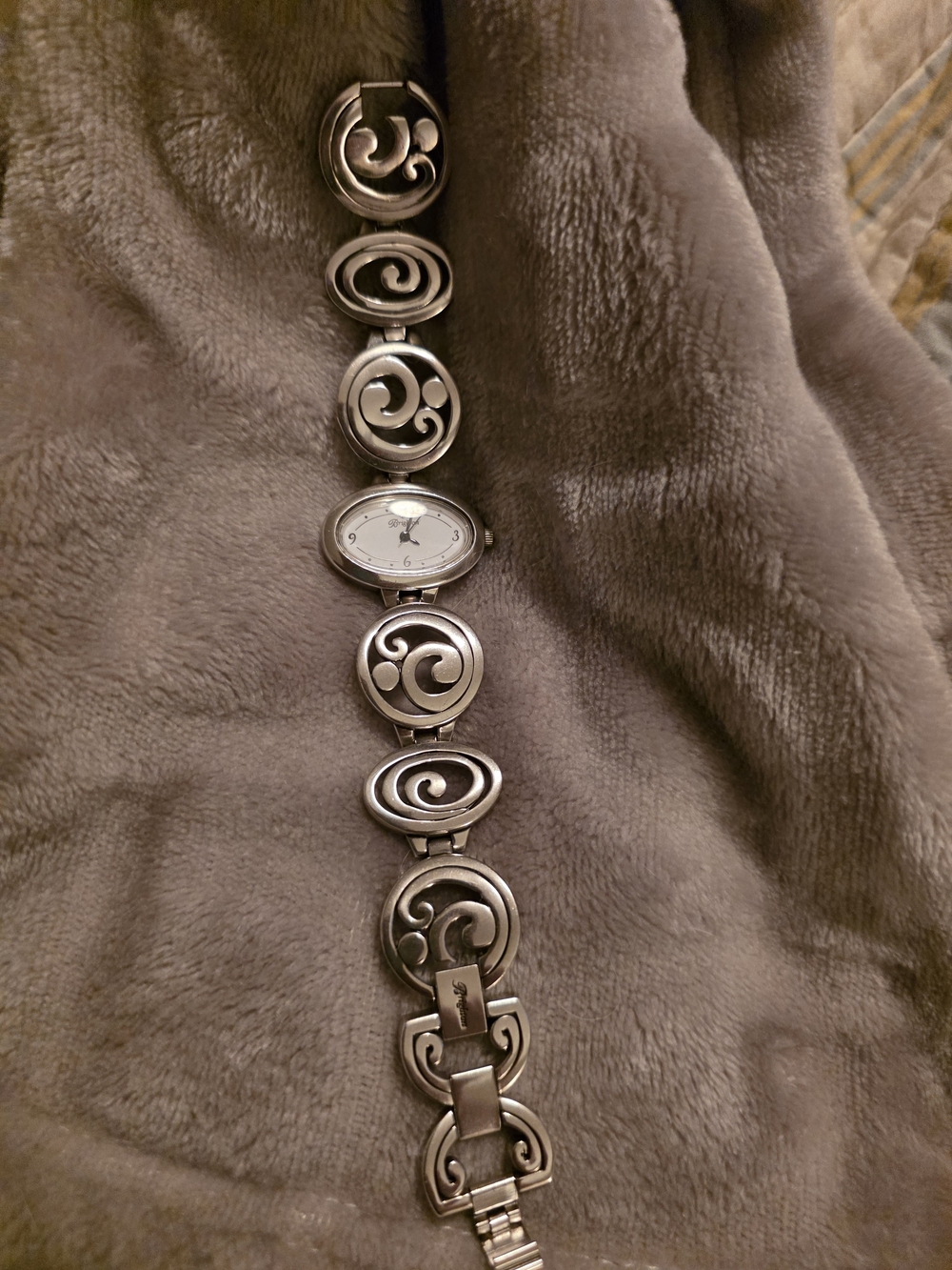 Brighton Silver-Tone Swirl Link Women's Watch Bracelet (Needs Battery)